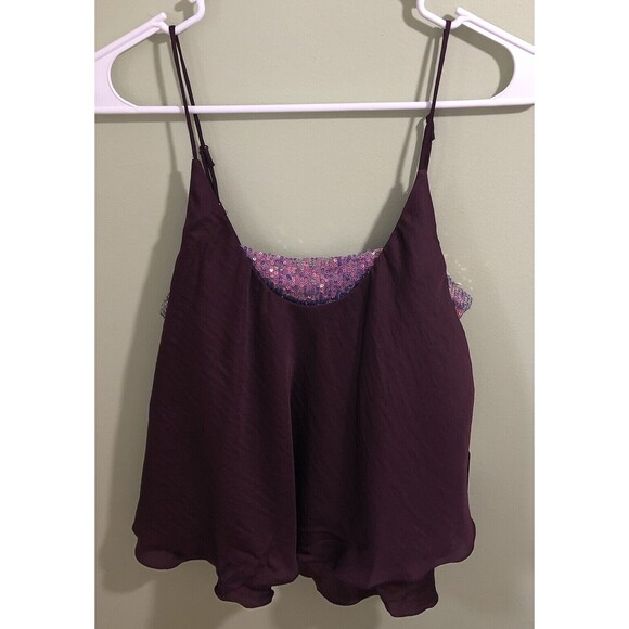 Free People Intimately Turn it On Cami Vetiver Bloom Burgundy Size Small NWT - Picture 1 of 6